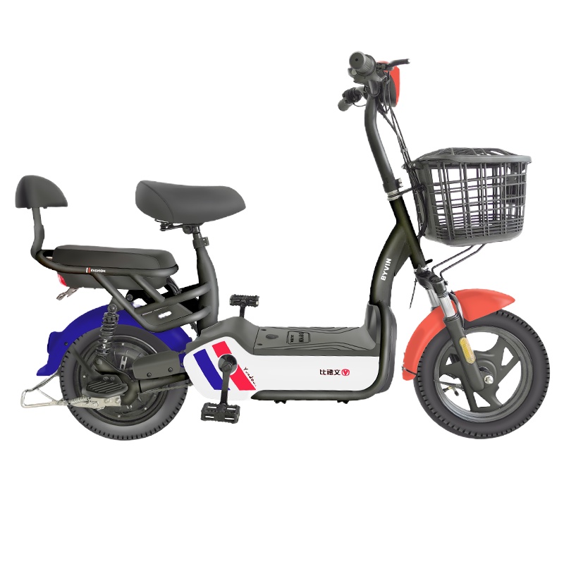 比德文电动车48v12ah可拆卸锂电池小型电瓶车男女电动自行车助力车代步车 云豆 奥运珠光蓝