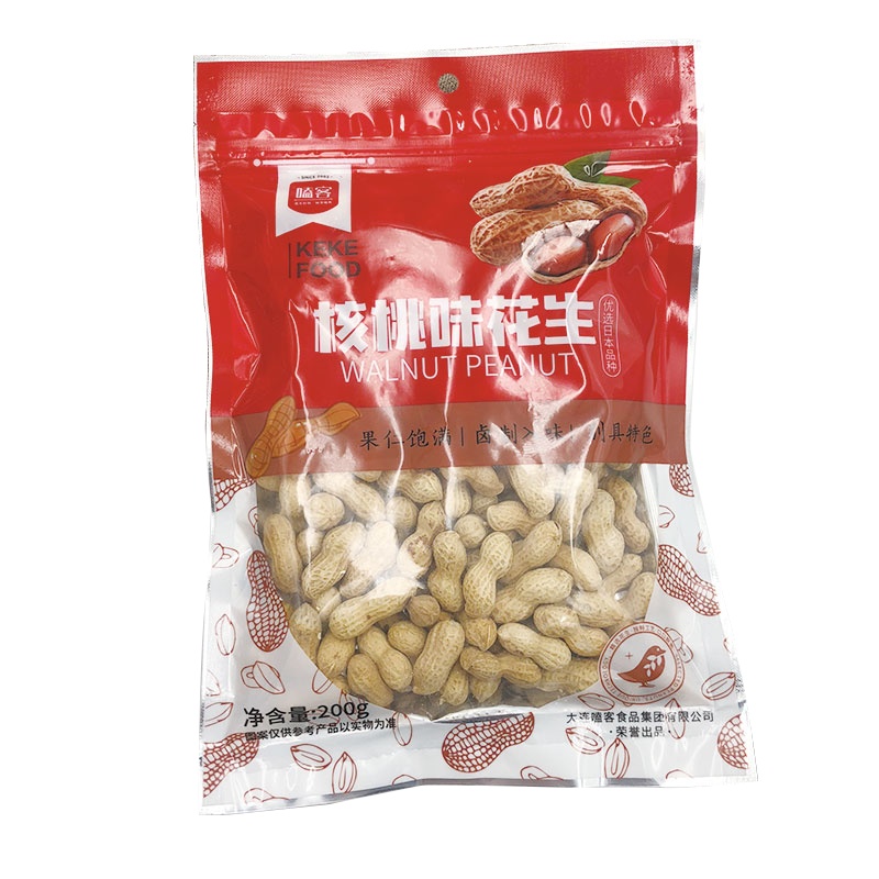 嗑客核桃味花生200g带壳花生 坚果炒货休闲小零食