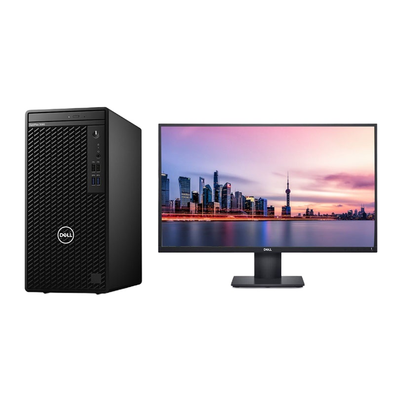 戴尔(DELL)OptiPlex 3080MT台式办公电脑 i3-10100/4G/256G固态/集显/24寸