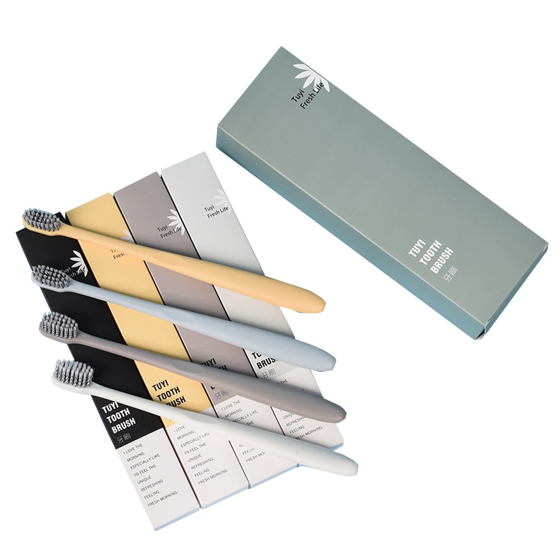 成人细软毛简装牙刷呵护牙龈防出血小头日系小巧刷头牙刷四支装 4盒装牙刷