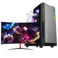 世纪之星 i7级六核E5 2620/AMD Radein 游戏独显/8G内存/256G固态硬盘 家用办公商务设计LOL 游戏电脑台式机 组装电脑 台式电脑 电脑主机+27英寸显示器