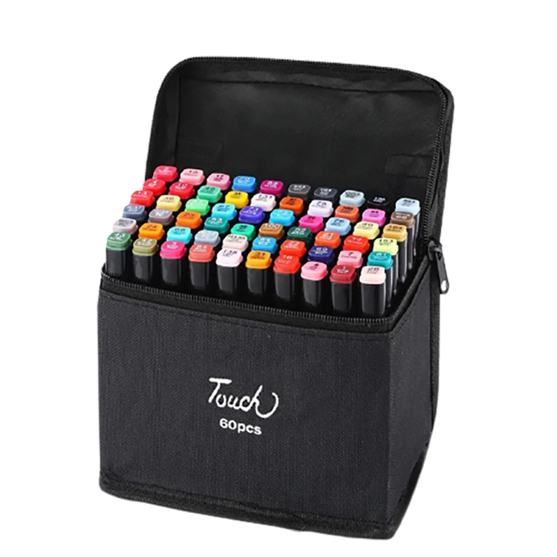 苏宁宜品马克笔套装儿童水彩笔双头动漫绘画油性速干168色80色48色36色24色12色美术专用学生漫画水性彩色