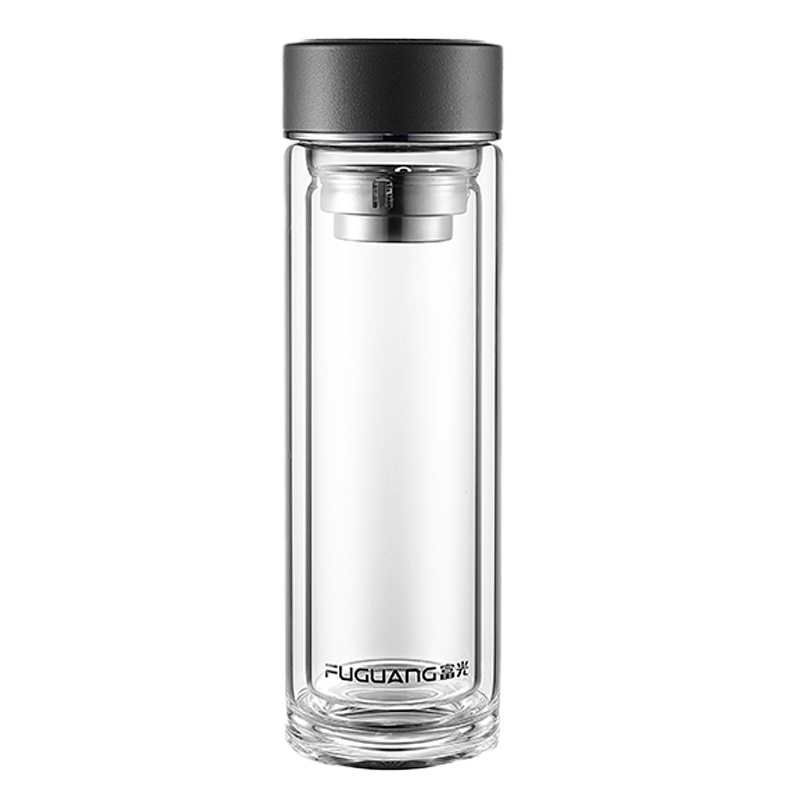 富光(FGA)双层玻璃杯高档男女水杯茶水分离办公室家用便携泡茶杯