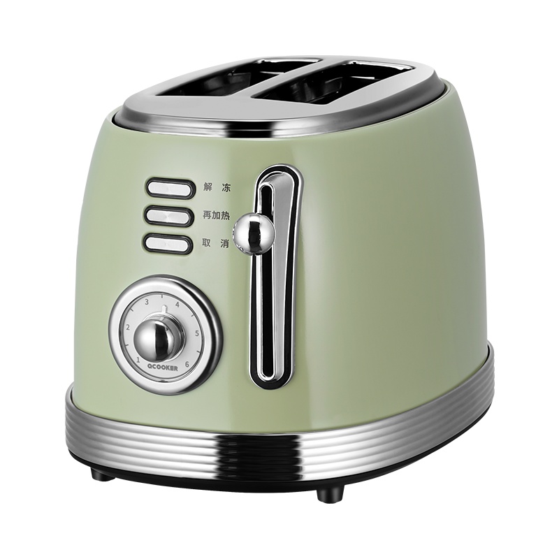 圈厨多士炉精致复古家用多士炉多功能全自动小型迷你烤土司小米生态链CR-DSL01复古绿色