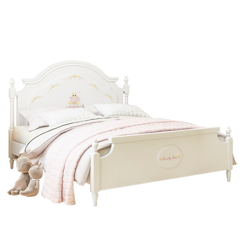 七叶木儿童床女孩公主床单人床1.2米1.5米儿童成套家具