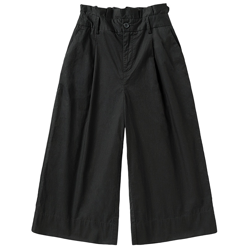 Semir森马宽松阔腿休闲裤女甜美蝴蝶结花苞裤纯色怪味松紧夏季显瘦裤子