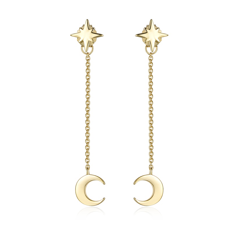 MYFD 耳环女18K包金沙漠系列之星月同辉耳坠MYE192214GP