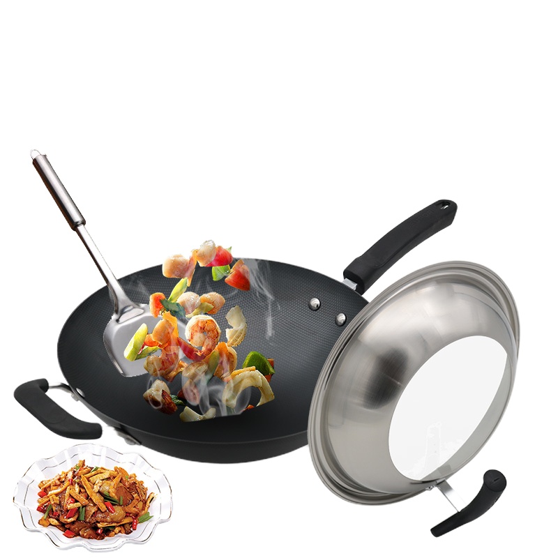 苏泊尔真不锈爆炒铁锅.可立盖FC34T21