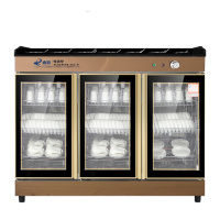 而派500L土豪金彩钢面板 商用茶水消毒柜 火锅店多功能大理石调料台 配餐柜 餐饮用不锈钢消毒碗柜 臭氧中温红外线烘干