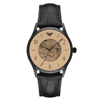 阿玛尼EMPORIO ARMANI手表 全自动机械男表时尚休闲男士机械表 AR1923 黑色