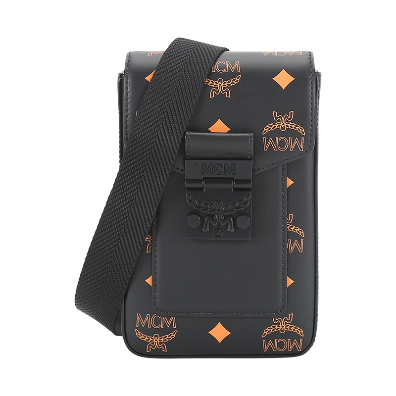 MCM 奢侈品 男士 牛剖层革单肩斜挎包手机包迷你款 MMRBASX04
