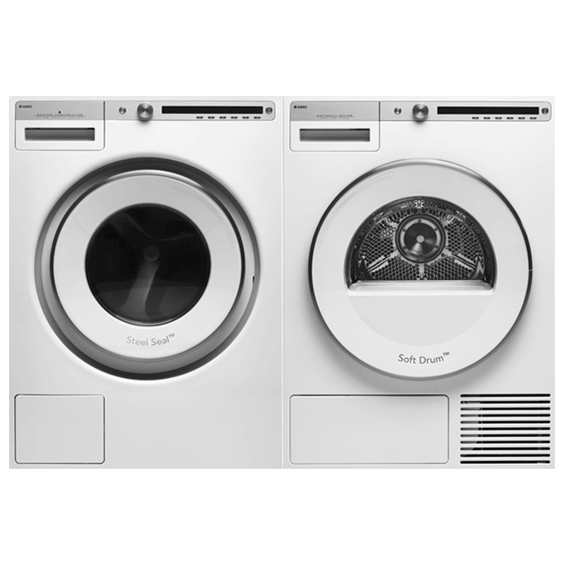 雅士高ASKO欧洲进口烘洗烘套装8kg抗敏洗+8kg热泵W4086C.W+T408HD