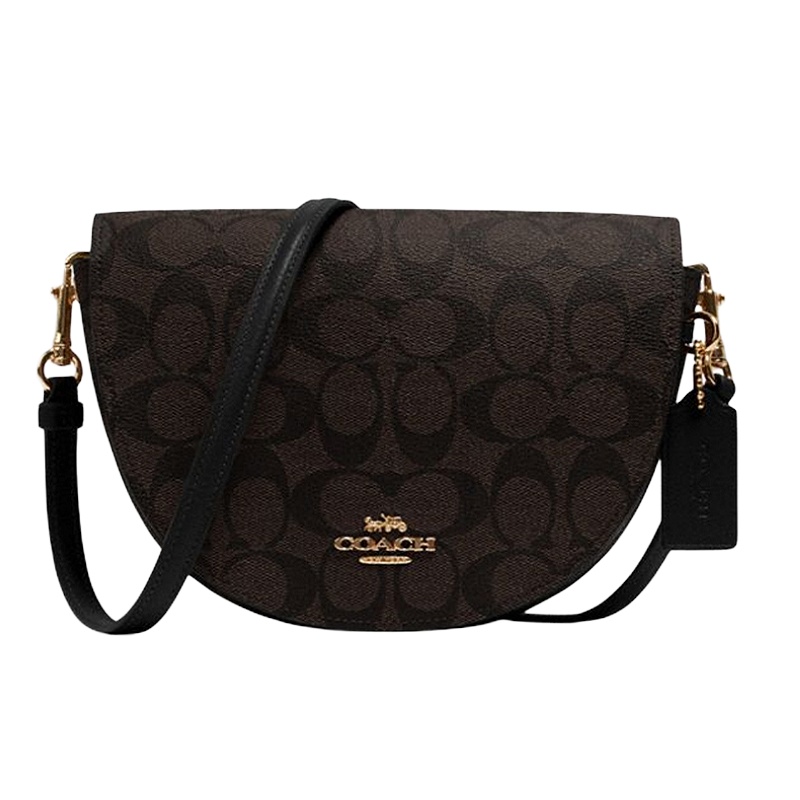 香港直邮 Coach 蔻驰 女士棕黑色单肩包 C1430IMAA8