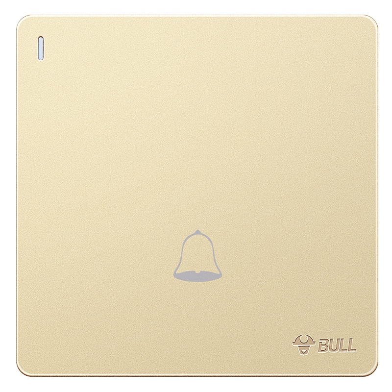 公牛(BULL)开关插座面板86型二三插五孔 G18香槟金无框大面板家用电源插座套装