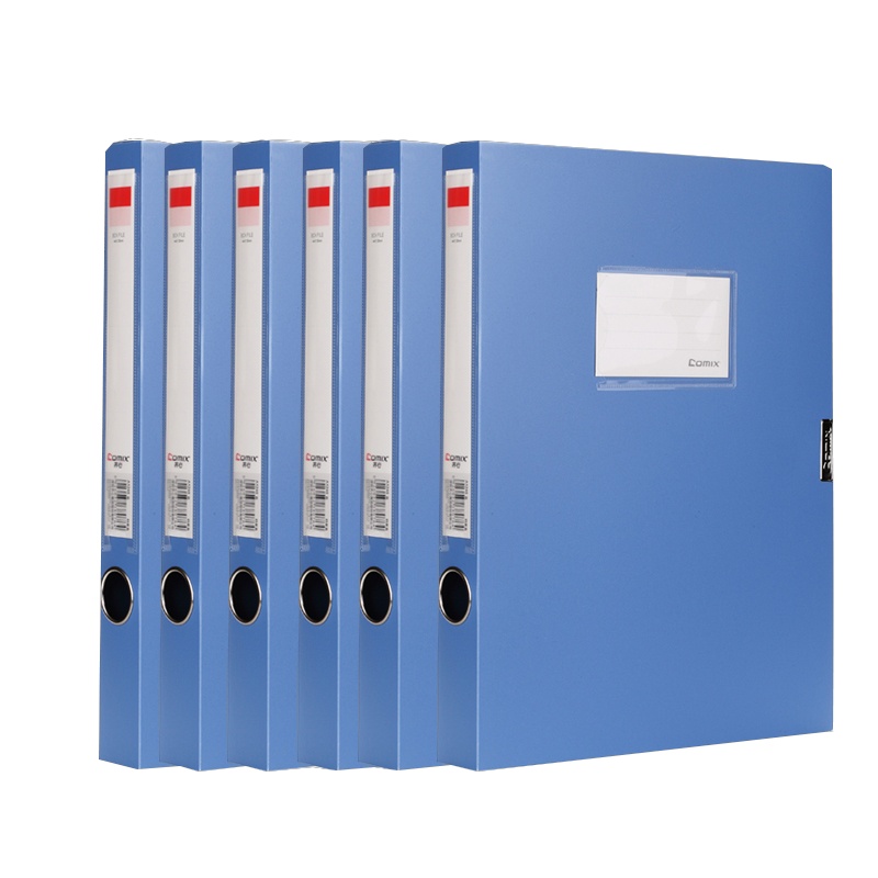 齐心(comix)A1248档案盒7册 蓝色35mm粘扣文件盒A4文件册资料盒资料册大容量加厚资料盒桌面用品办公用品