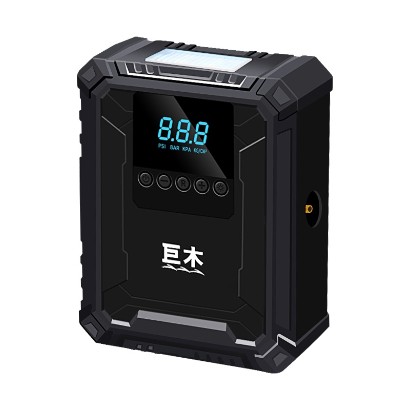 巨木 车载充气泵智能数显多功能带照明电动打气筒便携式汽车摩托车自行车轮胎加气泵