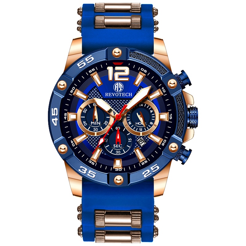 宾卡达BINKADA石英手表夜光硅胶手表带大表盘石英表5019