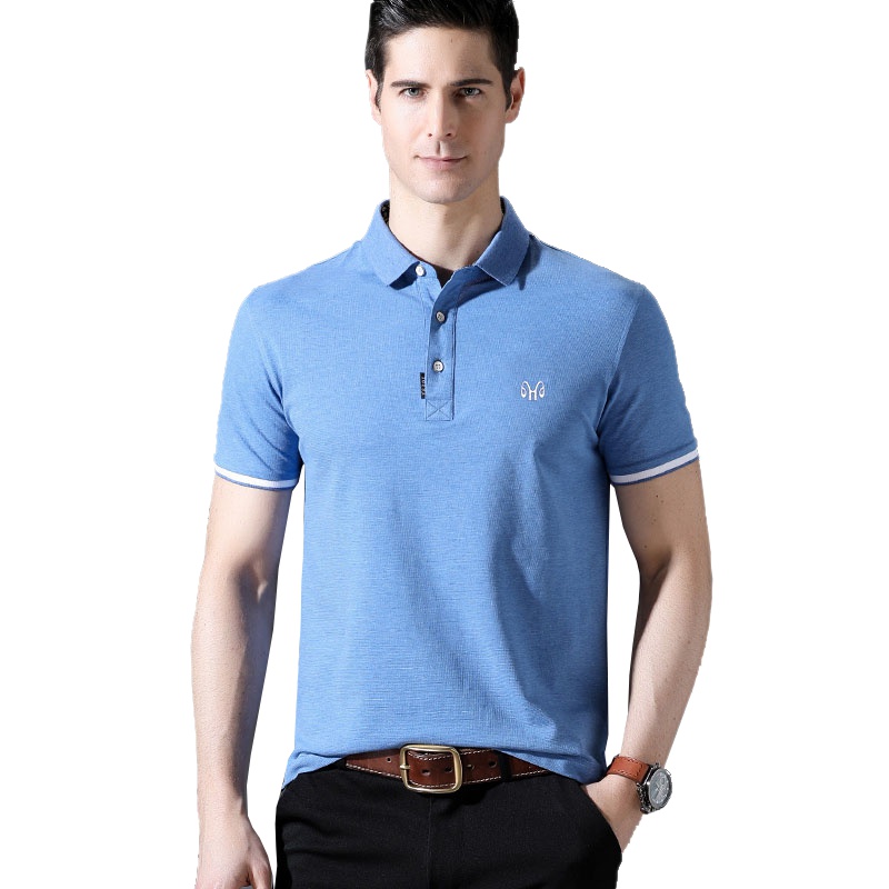恒源祥男短袖T恤夏季翻领青年休闲POLO衫纯色半袖T恤