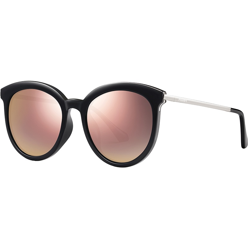 派丽蒙近视太阳镜女大脸显小偏光镜墨镜女黑框复古圆框眼镜11031