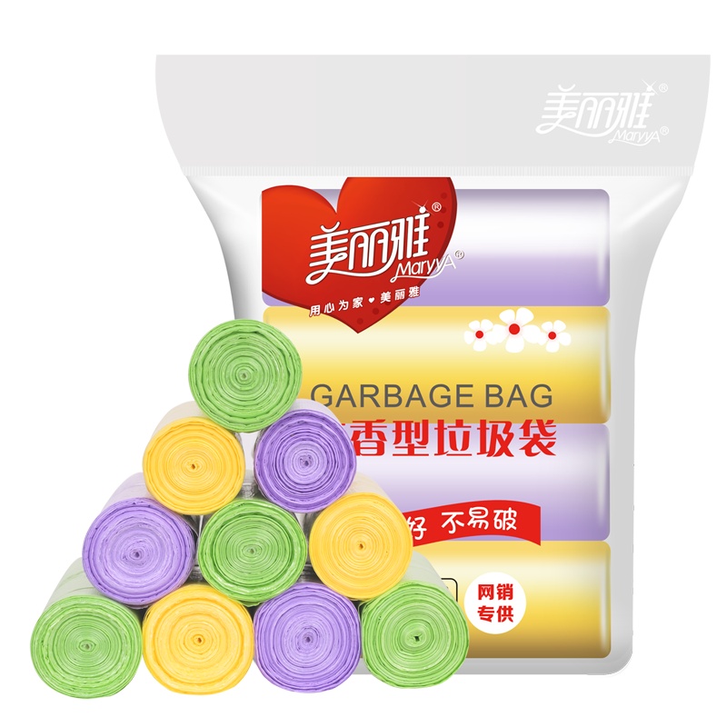 美丽雅maryya 花香型垃圾袋12卷入中号360只45*55cm垃圾袋