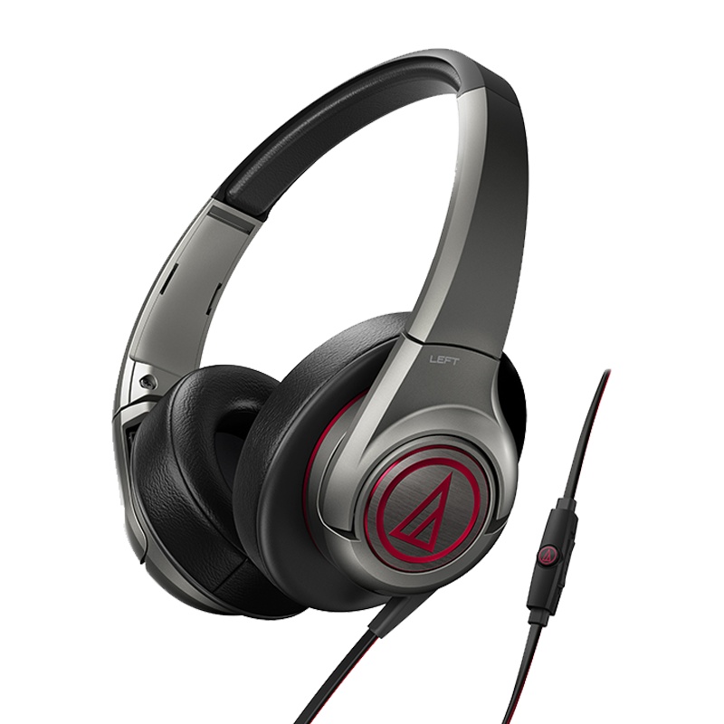 铁三角(Audio-technica) ATH-AX5iS GM 便携式头戴式手机通话耳机耳麦 暗灰色