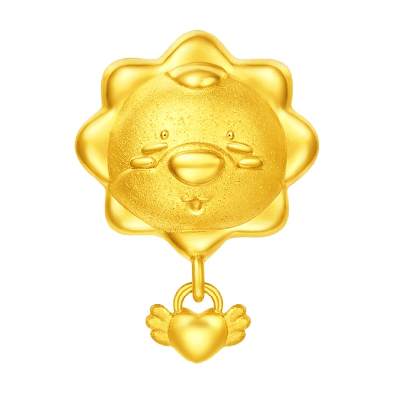 周大福X苏宁易购可爱狮子苏格拉宁金饰品足金吊坠/转运珠R22115