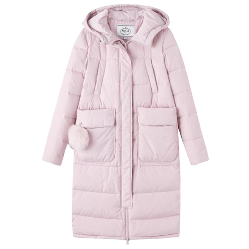 【专柜同款】轻薄粉欧货时尚羽绒服2019流行新款冬中长款过膝名牌白鸭绒外套女20012245