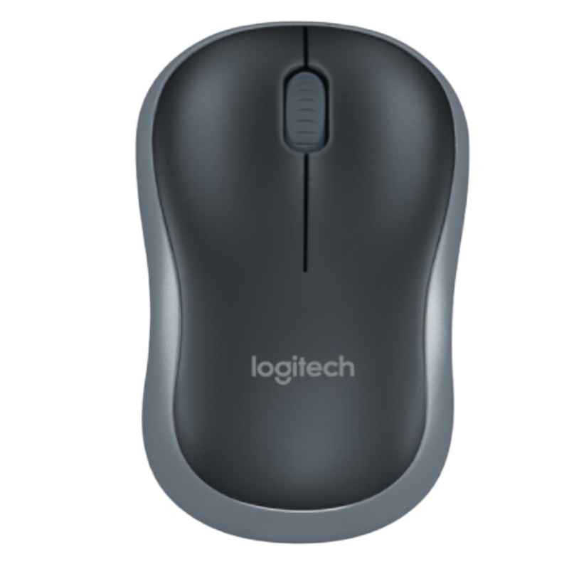 罗技(Logitech) M185(M186) 无线鼠标 办公鼠标 对称鼠标 黑色灰边 带无线2.4G接收器