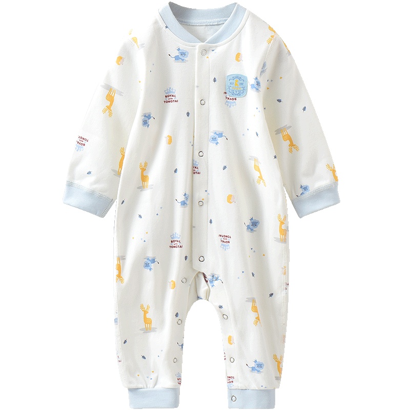 童泰(TONGTAI)婴儿纯棉闭裆哈衣3-18个月宝宝对开连体衣爬服儿童服装儿童内衣小童宝宝内衣