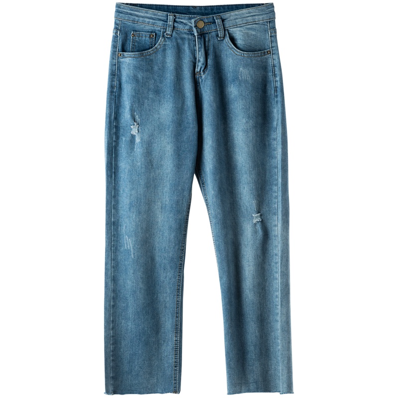 韩版时尚百搭直筒牛仔裤女秋装2019新款原宿风宽松长裤裤子50293