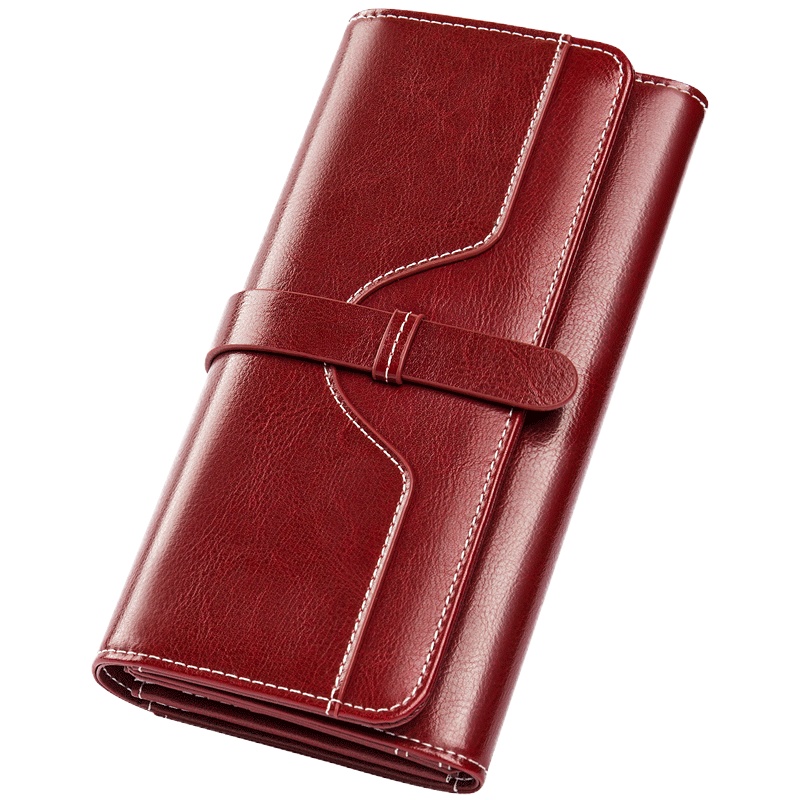 女士钱包女长款2021新款时尚ins潮复古大容量真皮手拿包可放手机