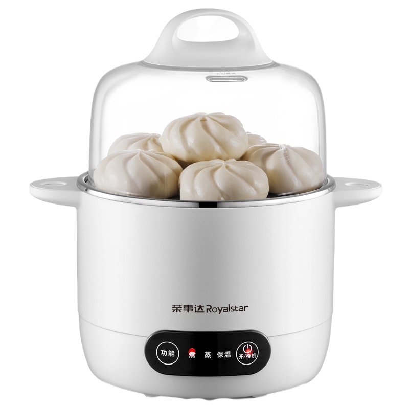 荣事达(Royalstar)电煮锅RS-ZL06A1多功能电蒸笼电热锅学生宿舍煮面锅电火锅蒸蛋器1.5L迷你电锅