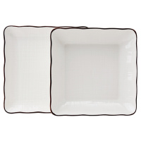 苏宁极物 米罗8寸方形盘2件套装陶瓷方盘家用套装北欧 ins风创意网红盘子菜盘水果盘日式饭盘