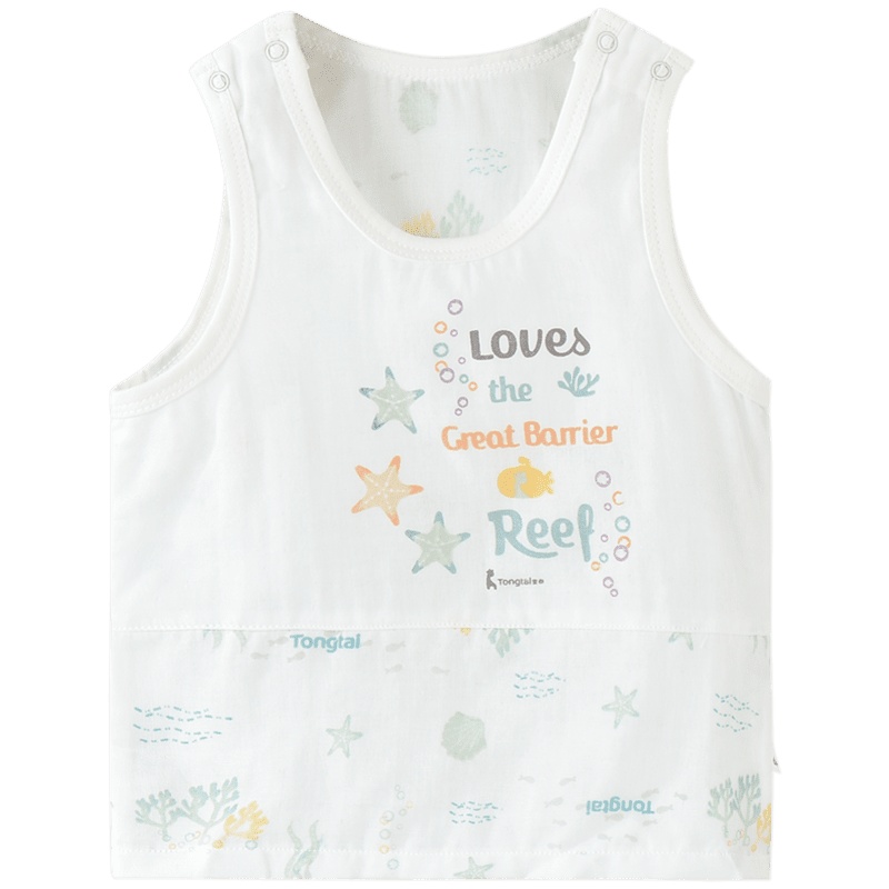 童泰新款夏季婴儿衣服3-18月婴幼儿棉纱背心男女宝宝纯棉背心