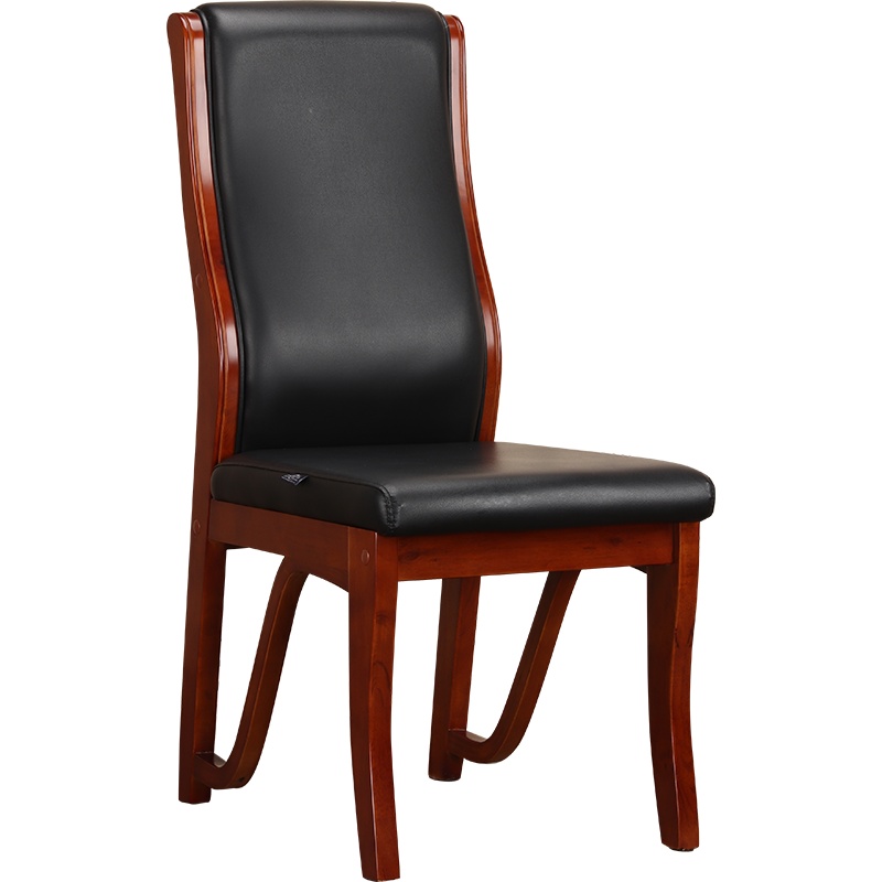 巨高办公家具橡木靠背椅西皮实木会议椅