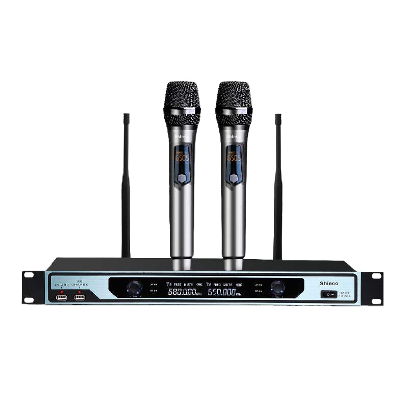 Shinco/新科 U31无线话筒一拖二专业家用舞台会议家庭ktv唱歌演讲婚庆主持专用麦克风防啸叫U段调频手持话筒可充电