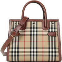 BURBERRY 博柏利 女士 织物配皮Title-泰尔勒迷你手提单肩斜挎包 80252671