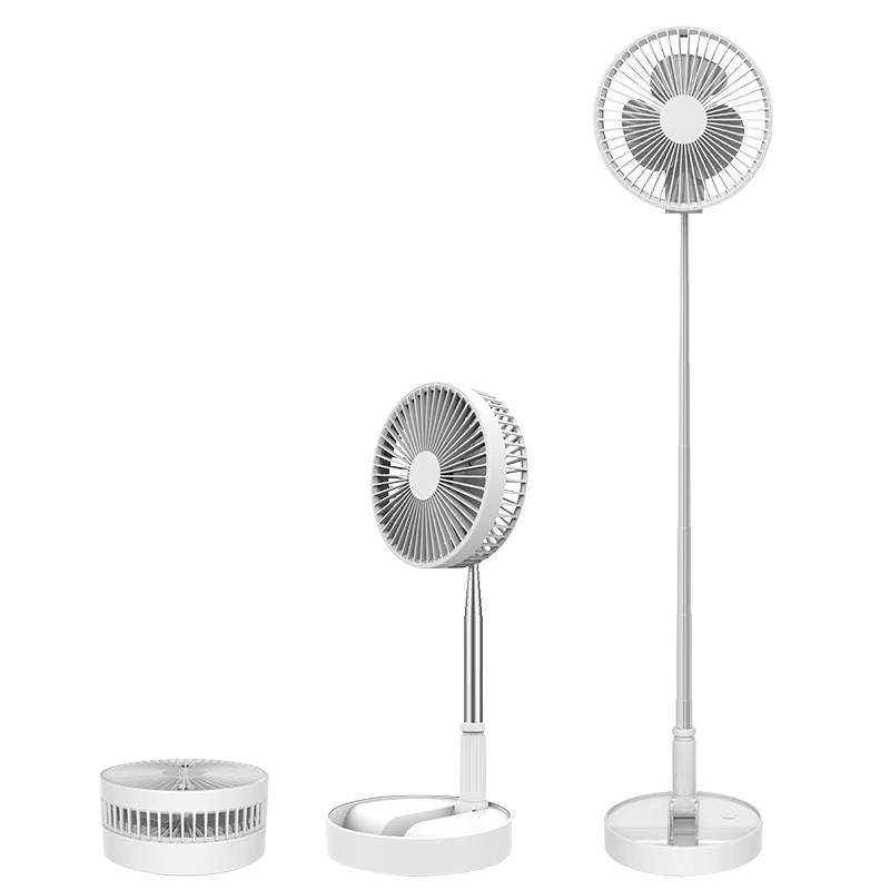 艾美特电风扇落地扇usb无线小风扇家用桌面可伸缩折叠粉色迷你便携充电学生宿舍台式户外小型大风力办公室AH06