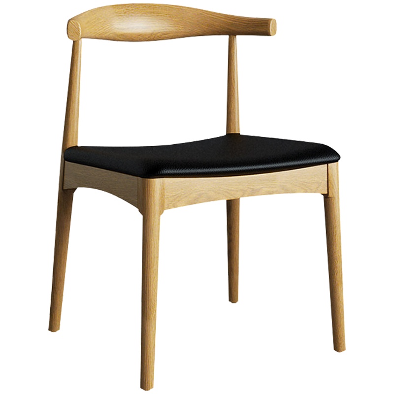 三圣 实木餐椅北欧牛角椅办公会议简约现代书桌椅家用椅子靠背椅