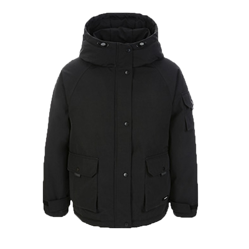 高梵2019新款羽绒服男短款黑色连帽潮流帅气休闲反季户外羽绒外套