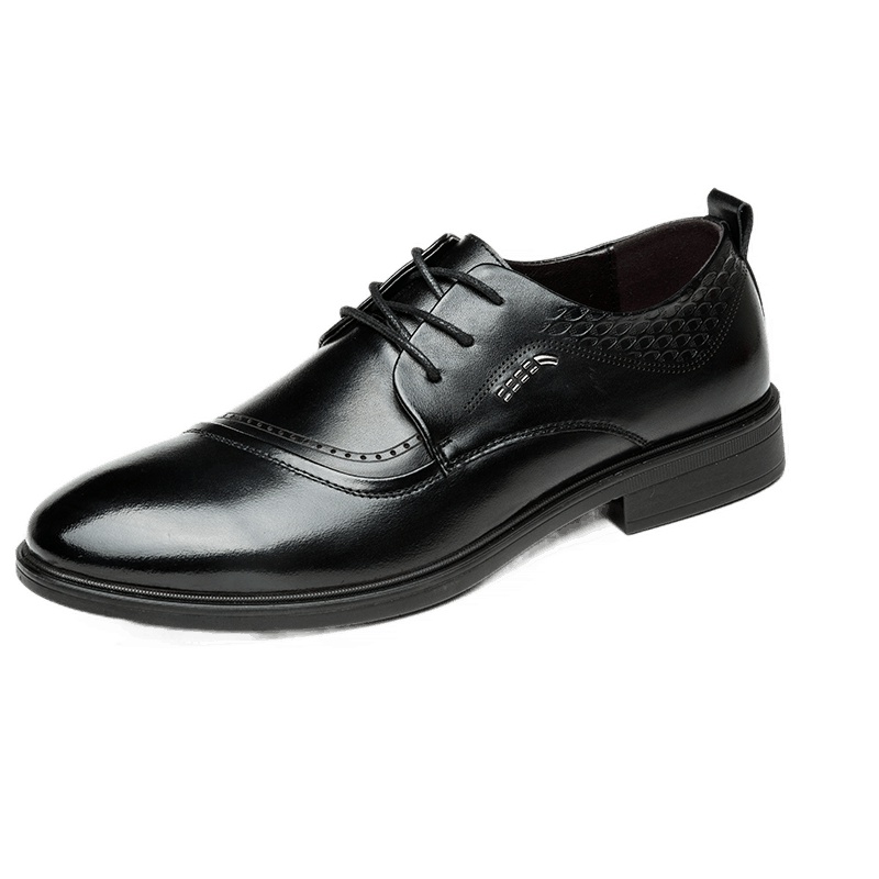 策乐(cele)男鞋头层牛皮正装鞋真皮男士皮鞋系带商务休闲鞋英伦低帮BC-557