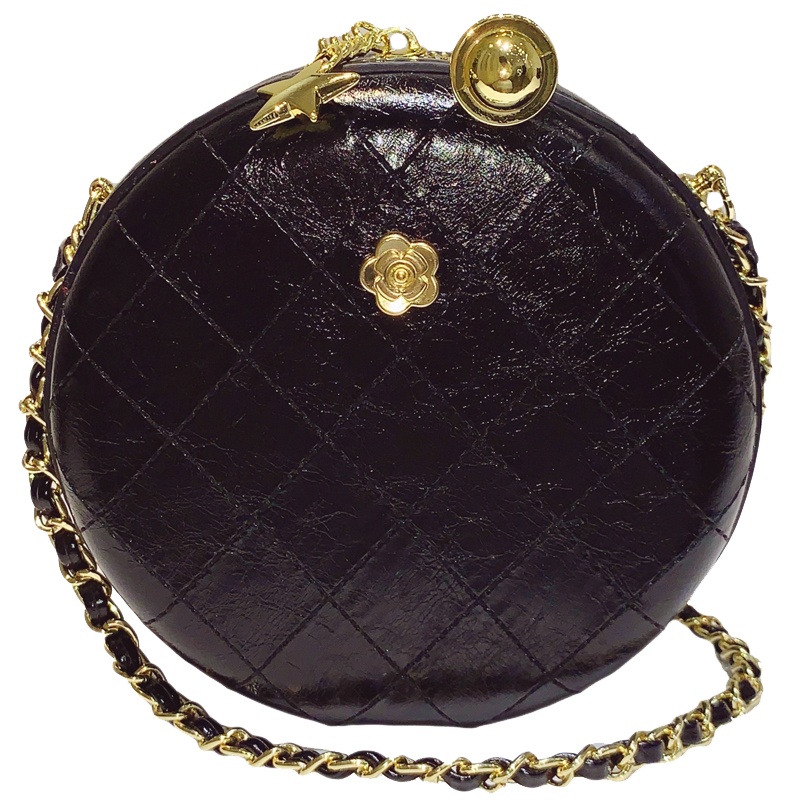 ITSK女包时尚鹅蛋小香风包包2020新款女包单肩斜挎小包菱格链条小圆包