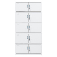 尚艺 钢制档案柜(五节一组 850*390*2030 灰白色)