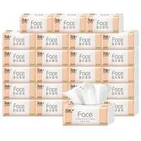 洁柔抽纸粉face系列3层110抽 24包整箱无香可湿水面巾纸家用卫生纸餐巾纸