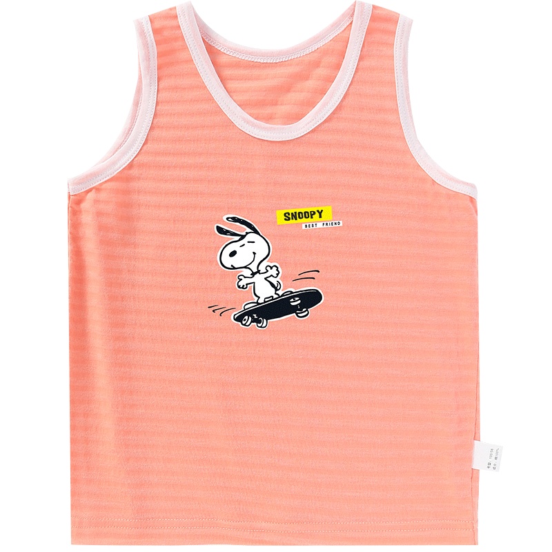 史努比童装男童背心夏季女童新款小男孩无袖上衣