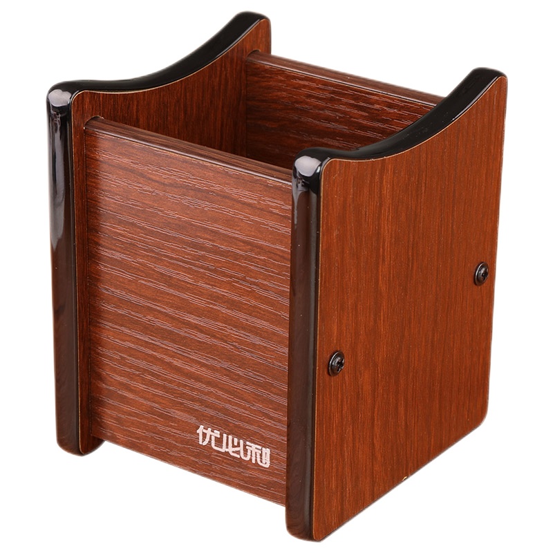 优必利 木质笔筒桌面收纳 方形笔筒 办公桌整理架 6002A 可定制印刷logo 商务礼品 笔筒/笔袋