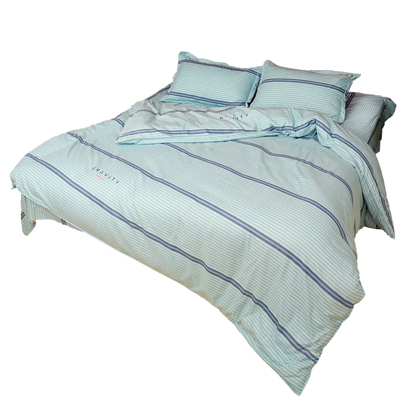 [慕夏家纺]床上四件套1.8m/2m床简约风纯棉斜纹双人床上用品床单被套枕套三件套