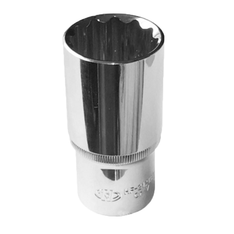 华丰巨箭 12.5MM(1/2”)镜面铬钒钢长套筒(十二角)HF-212110