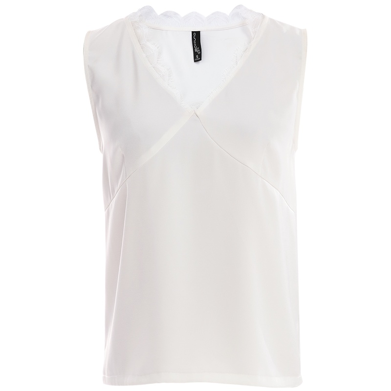 欧昵雪ins睫毛蕾丝V领无袖背心女单穿吊带打底上衣