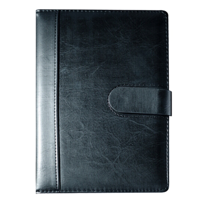 博文A5商务记事本 笔记本定制 皮面复古笔记本子文具 黑色205*143mm A5/货号25177